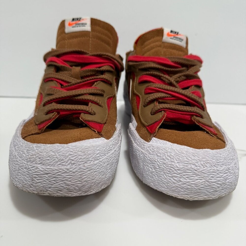 Nike Sacai Blazer Low British Tan Brown White Red DD1877-200 Mens Size 12 - Picture 2 of 12